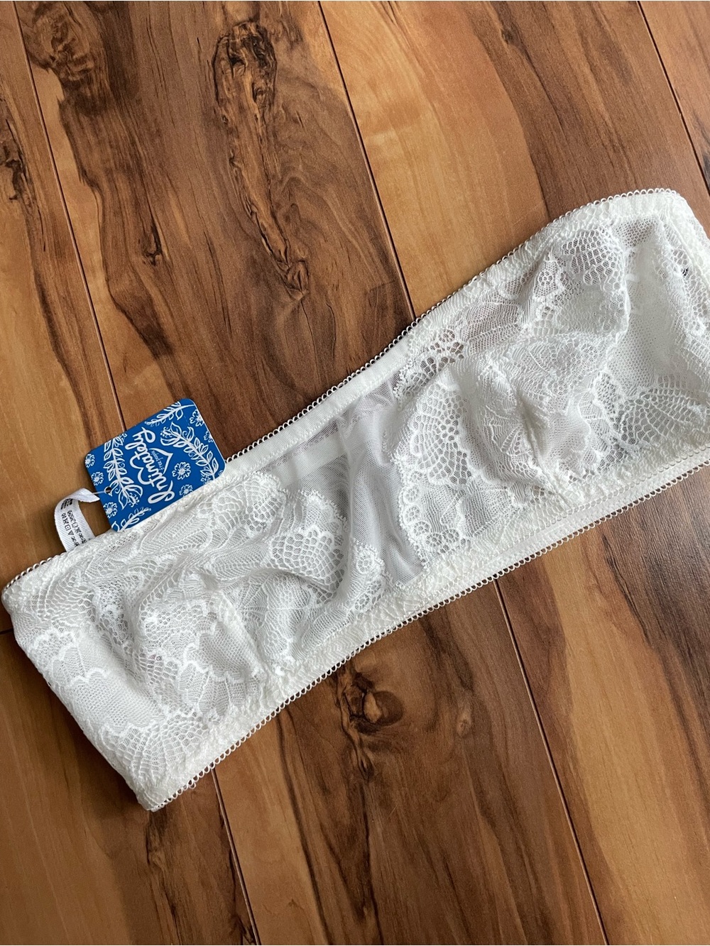 Free People White Lace Bandeau Bra - Strapless Lace Bralette S